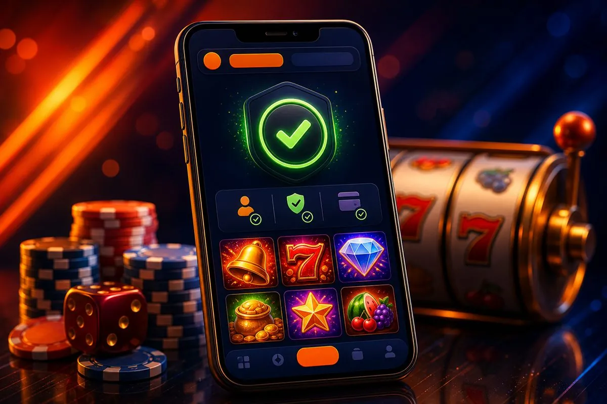 Phone showing age verification in a casino app